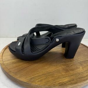 Crocs Cyprus IV Heels Strappy Sandals Women’s Shoes Size 7 US Style 14558 Black